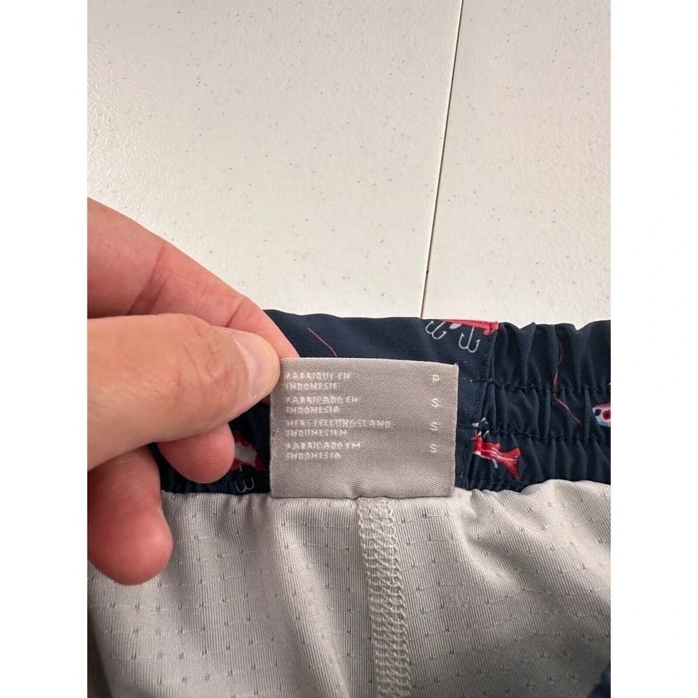 Columbia PFG‎ Mens Fishing Swim Shorts S Navy Fishing Print martini Bathing